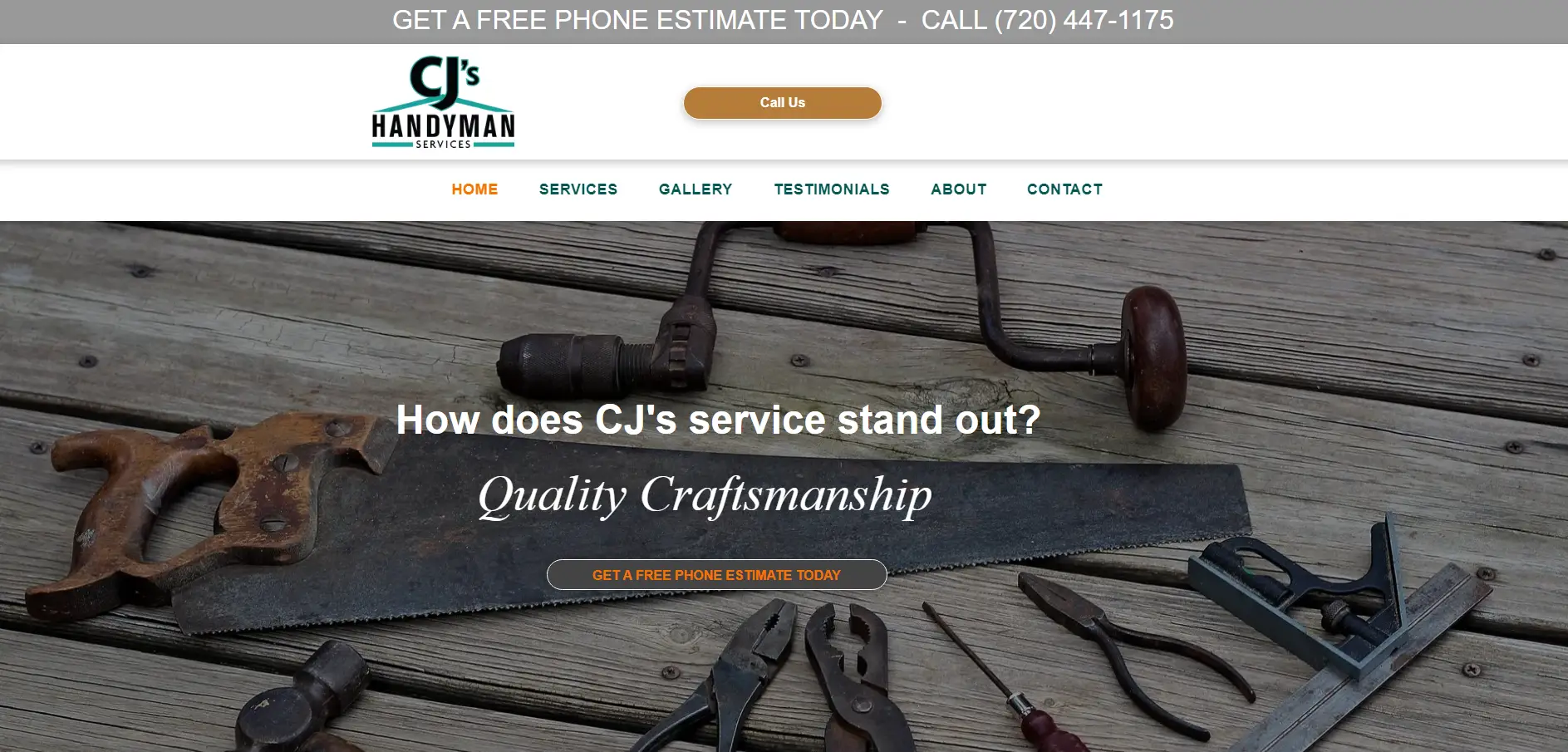CJ’s Handyman Services website template example