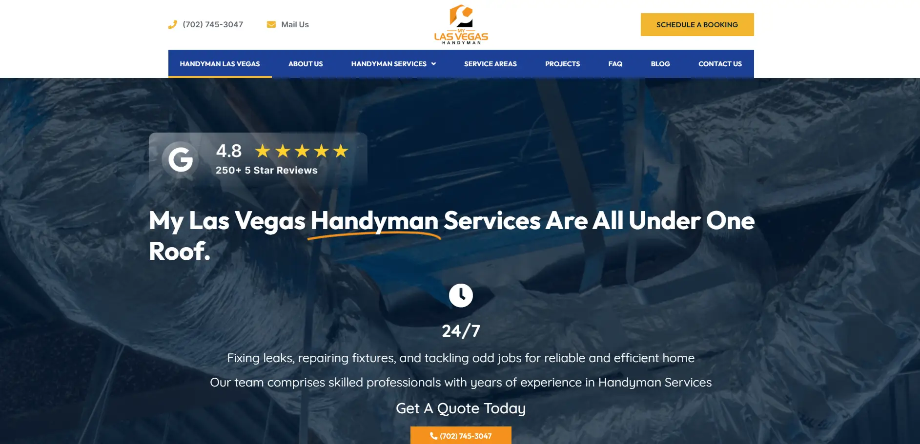 My Las Vegas Handyman website template example