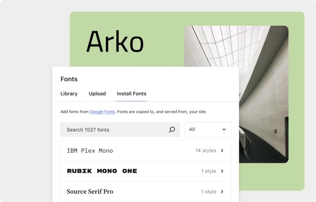 new Font Library in WordPress 6.5